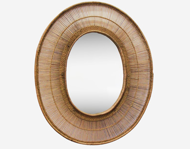 Large Rattan Mirror - Natural